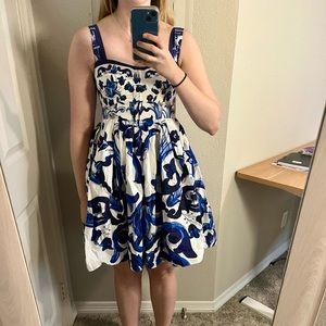 Dolce and Gabbana copy blue & white dress